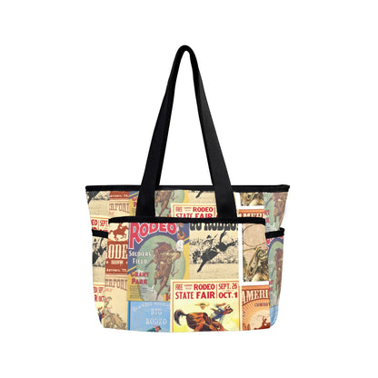 Vintage Rodeo Poster Beach Tote Bag