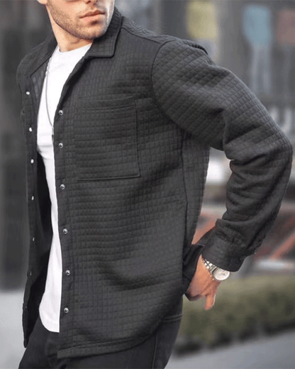 Men'S Square Plaid Casual Lapel Jacket