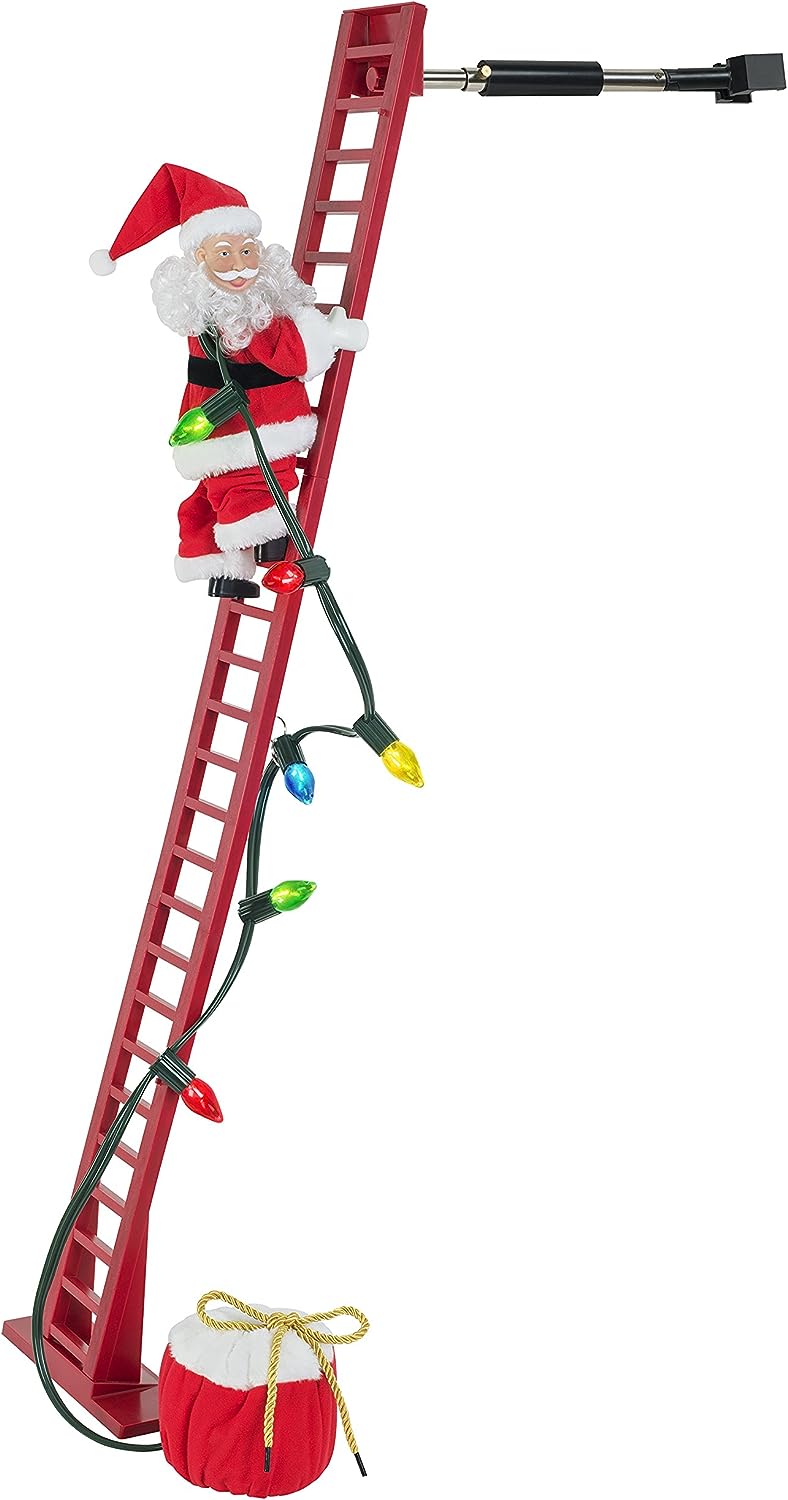 Mr. Christmas 37266 Super Climber Musical Animated Indoor Christmas Decoration, 42 Inches, Soft White Santa