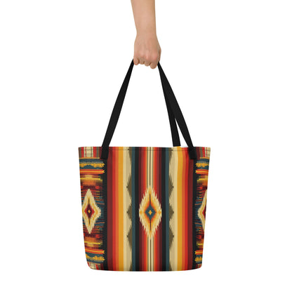 Southwest Serape All-Over Print Large Tote Bag