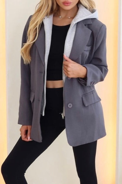 Women's Fall/winter Solid Color Lapel Blazer