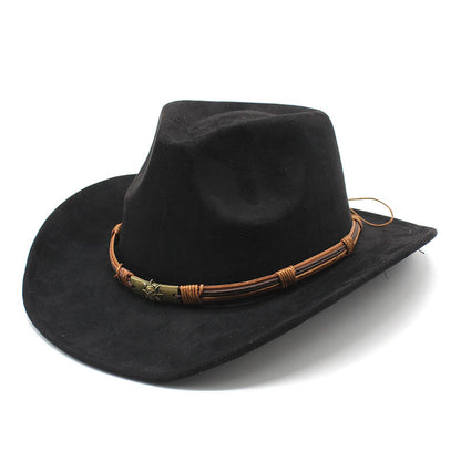 Men's Vintage Western Cowboy Hat Suede Knight British Felt Hat