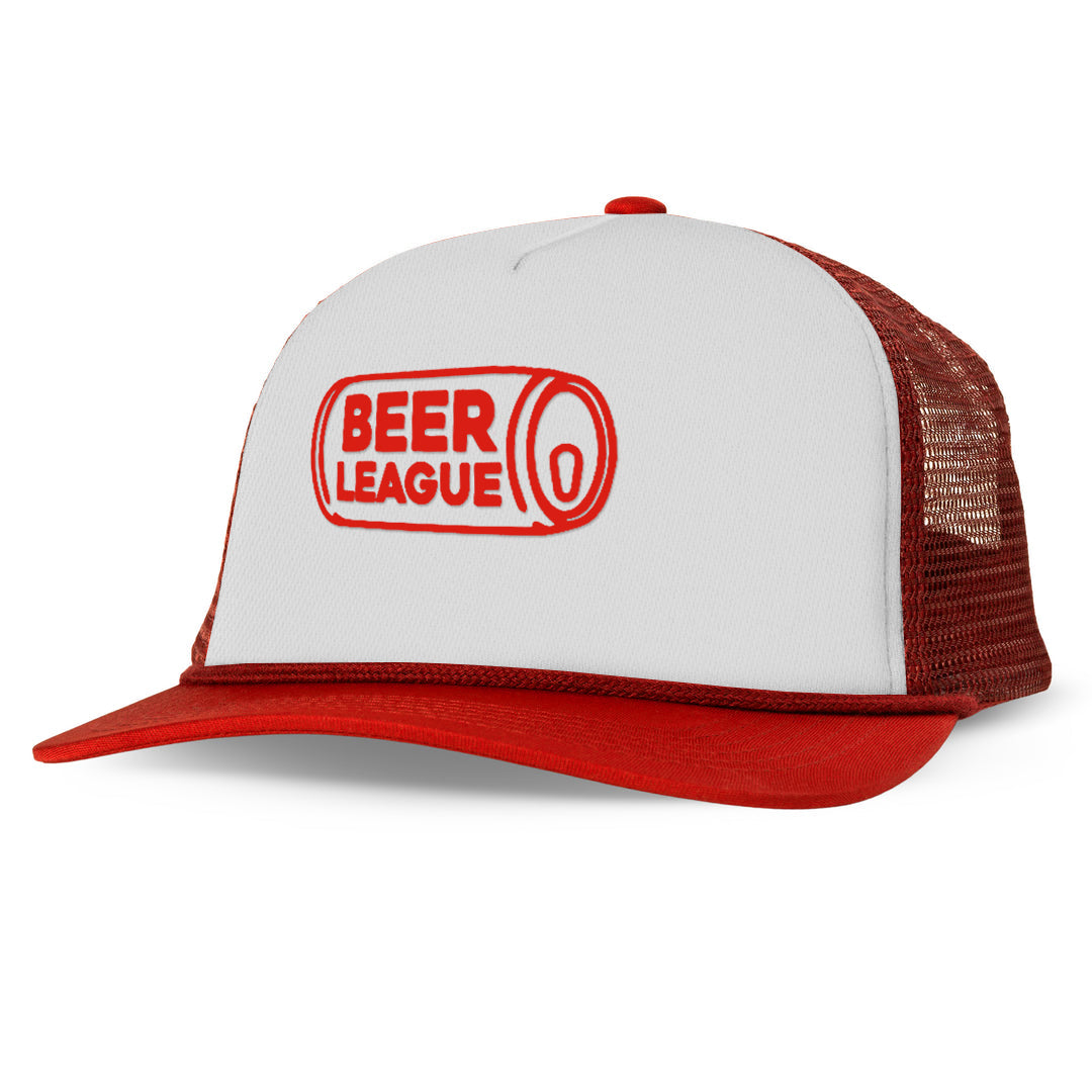 Beer Can Pattern BEER LEAGUE Letter Printed Trucker Hat