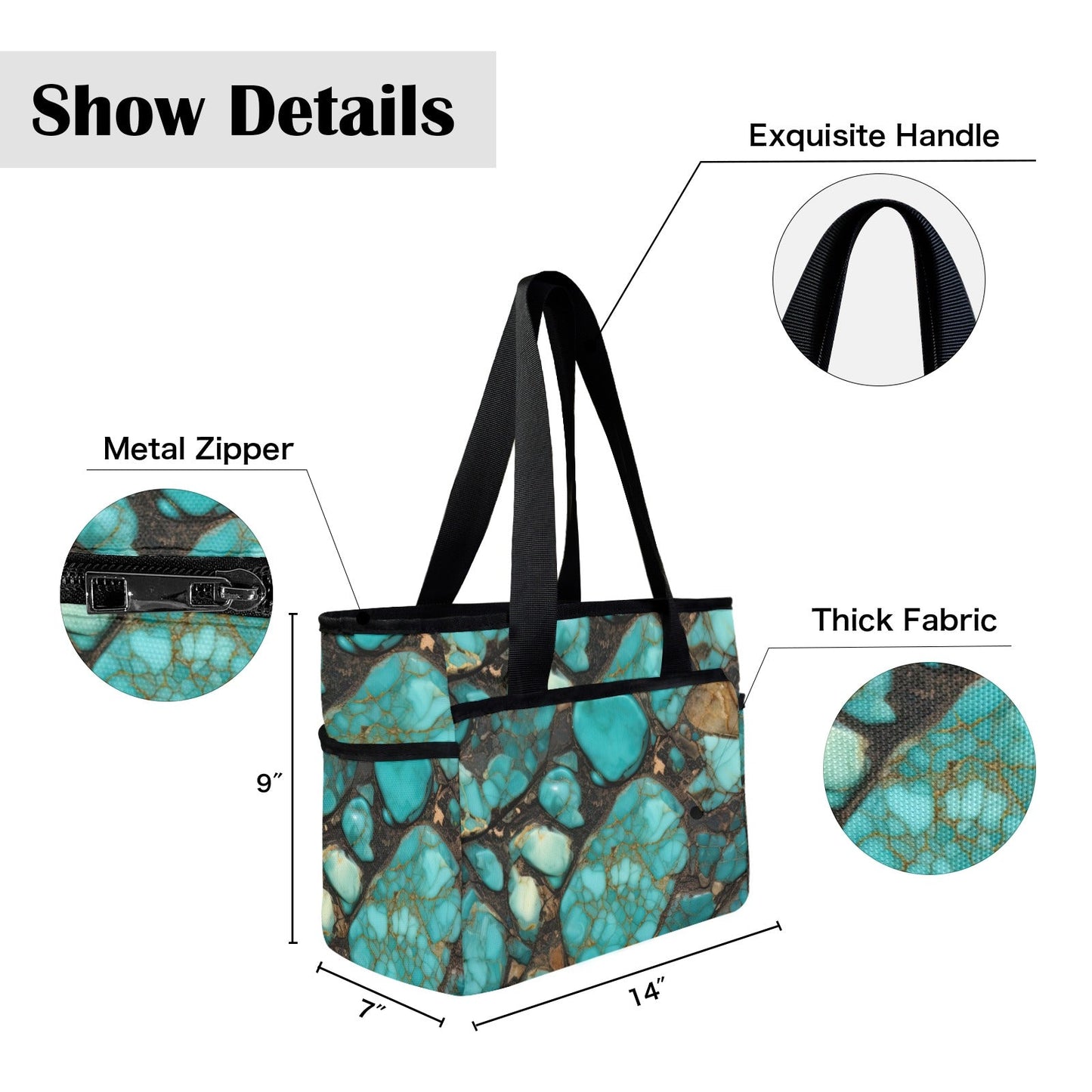 All Turquoise Beach Tote Bag