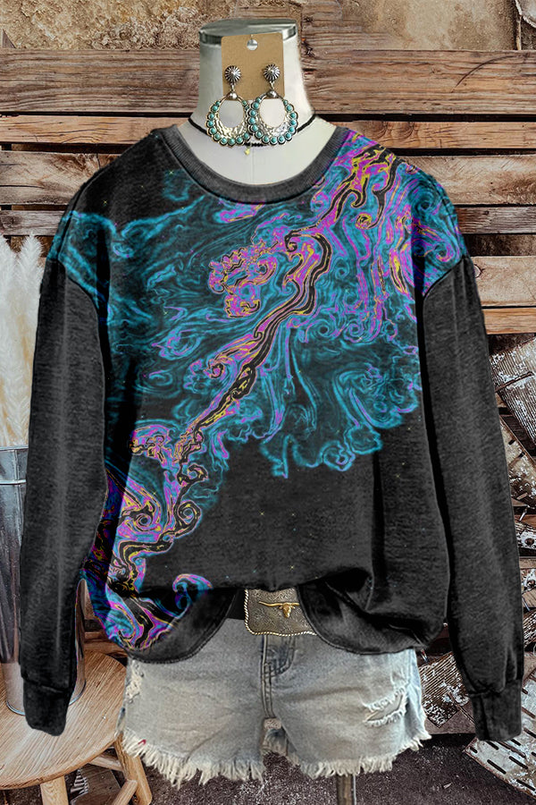 Unique Abstract Print Sweatshirt