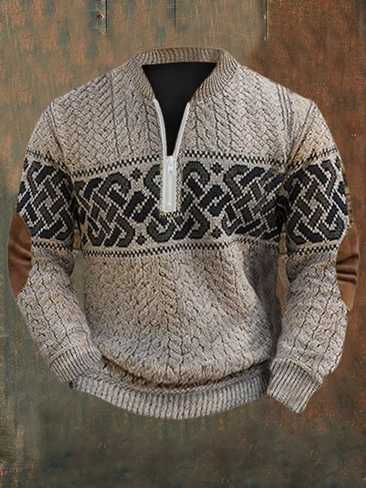 Men's Autumn And Winter Striped Pullover