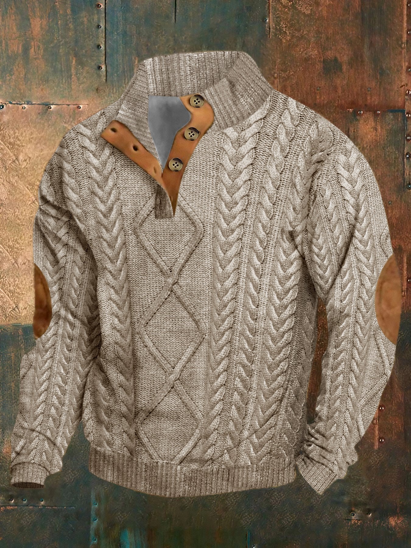 Men's Retro Western Stand Collar Sweatshirt