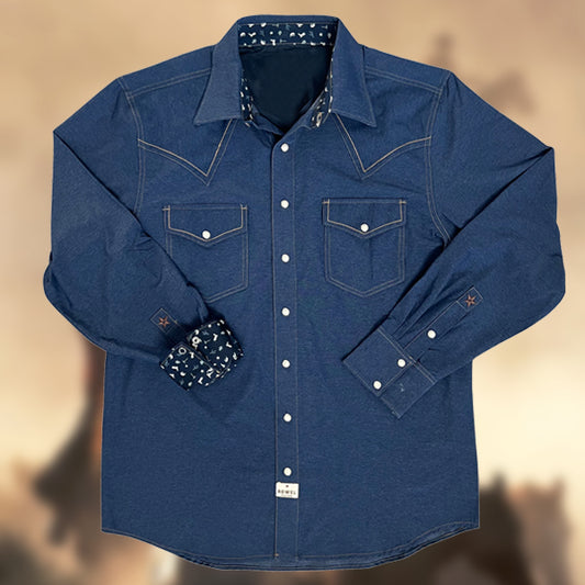 Men's 100% Cotton Western Multiple Pockets Shirt