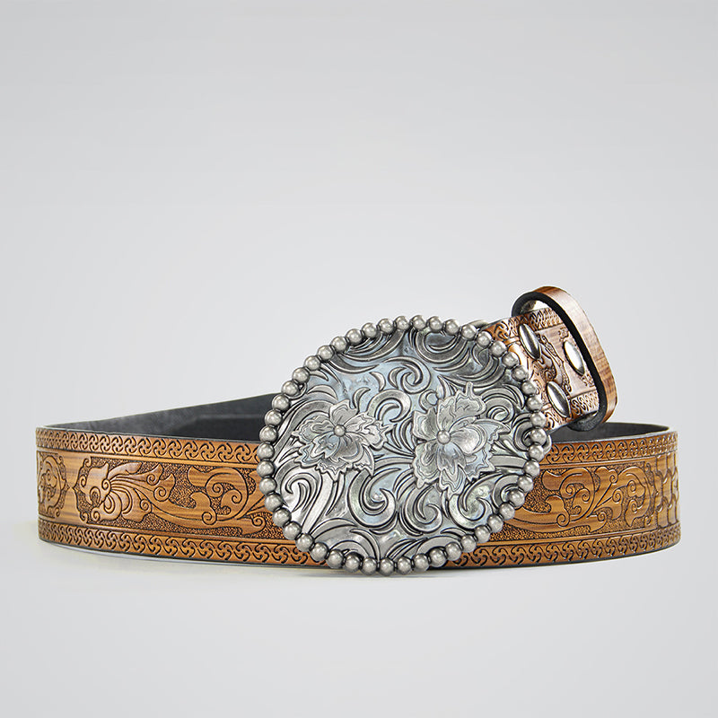 Trendy Western Vintage Carved Belt