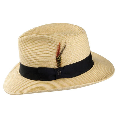 Jaxon & James Summer C-Crown Straw Fedora Hat - Natural