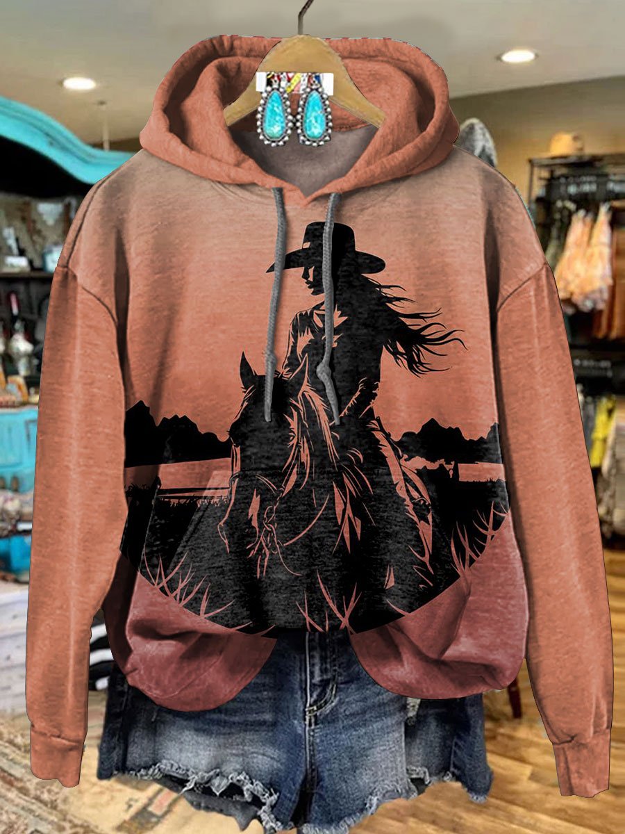 Cowboy Wild Art Casual Hoodie Sweatshirt