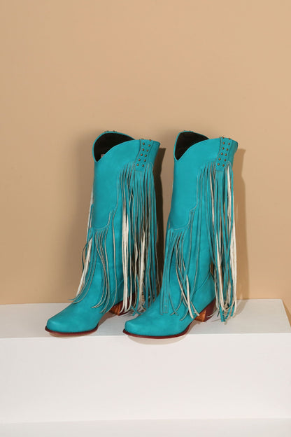 Womens Vintage Tassel Western Boots