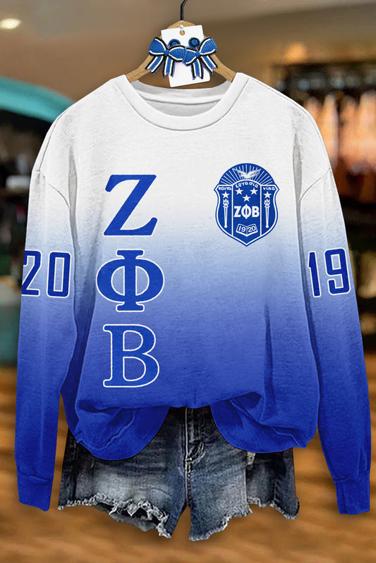 Zeta Phi Beta Sorority Print Sweatshirt