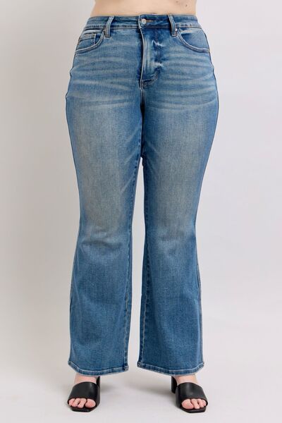 Judy Blue MR Tummy Control Vintage Wash Flare Bell Bottom Jeans