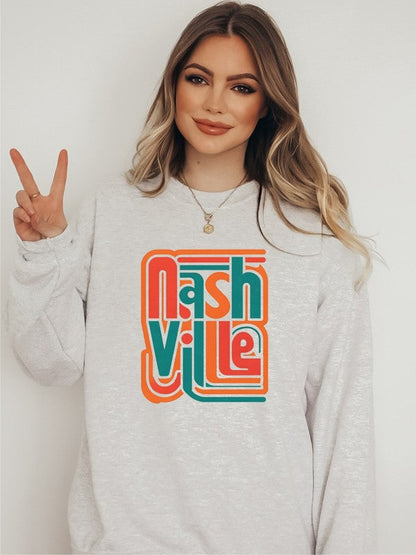 Colorful Nashville Cozy Crewneck Sweatshirt choice of colors