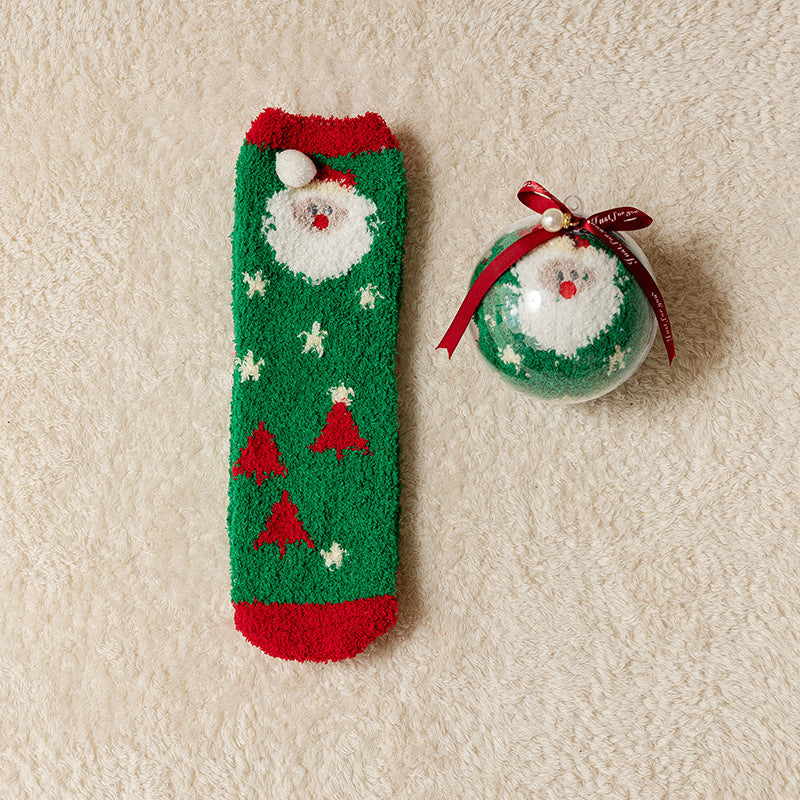 Christmas Cartoon Santa Claus Fuzzy Socks