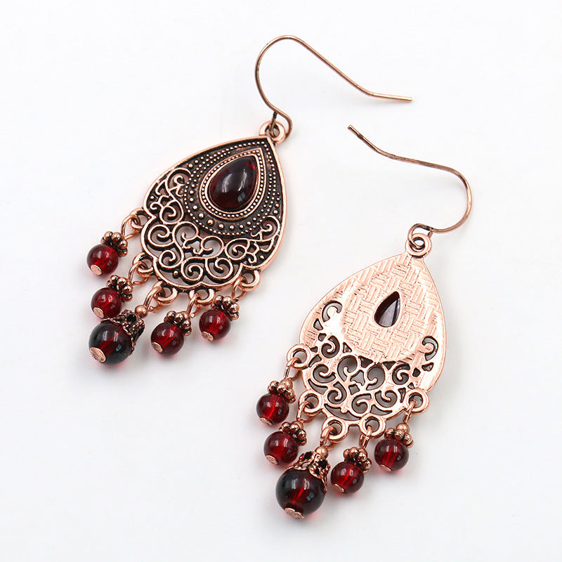 Women's Bohemian Garnet Earrings