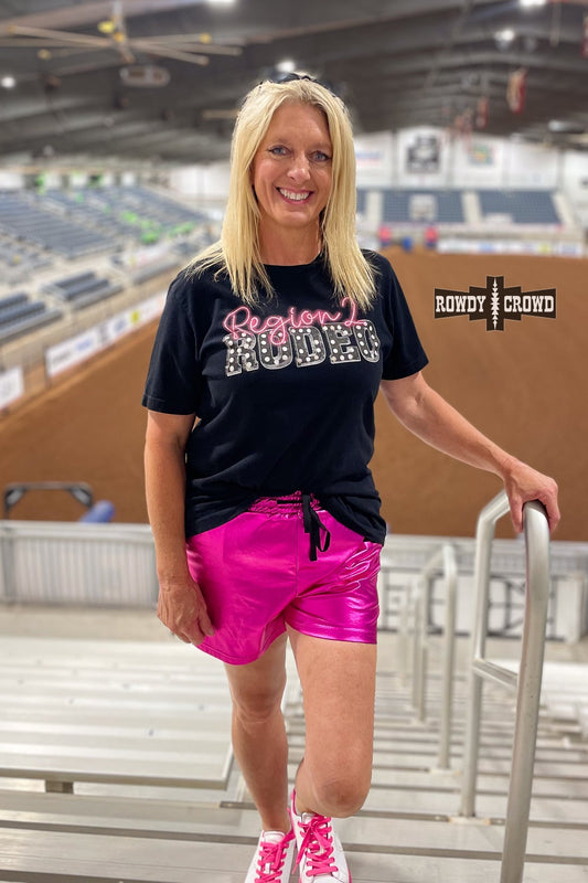 Pink Metallic Shorts