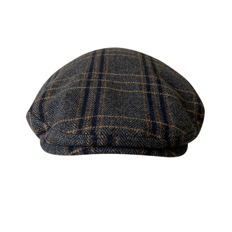 THE PEAKED Marl Flat Hat Patch-Harris Tweed