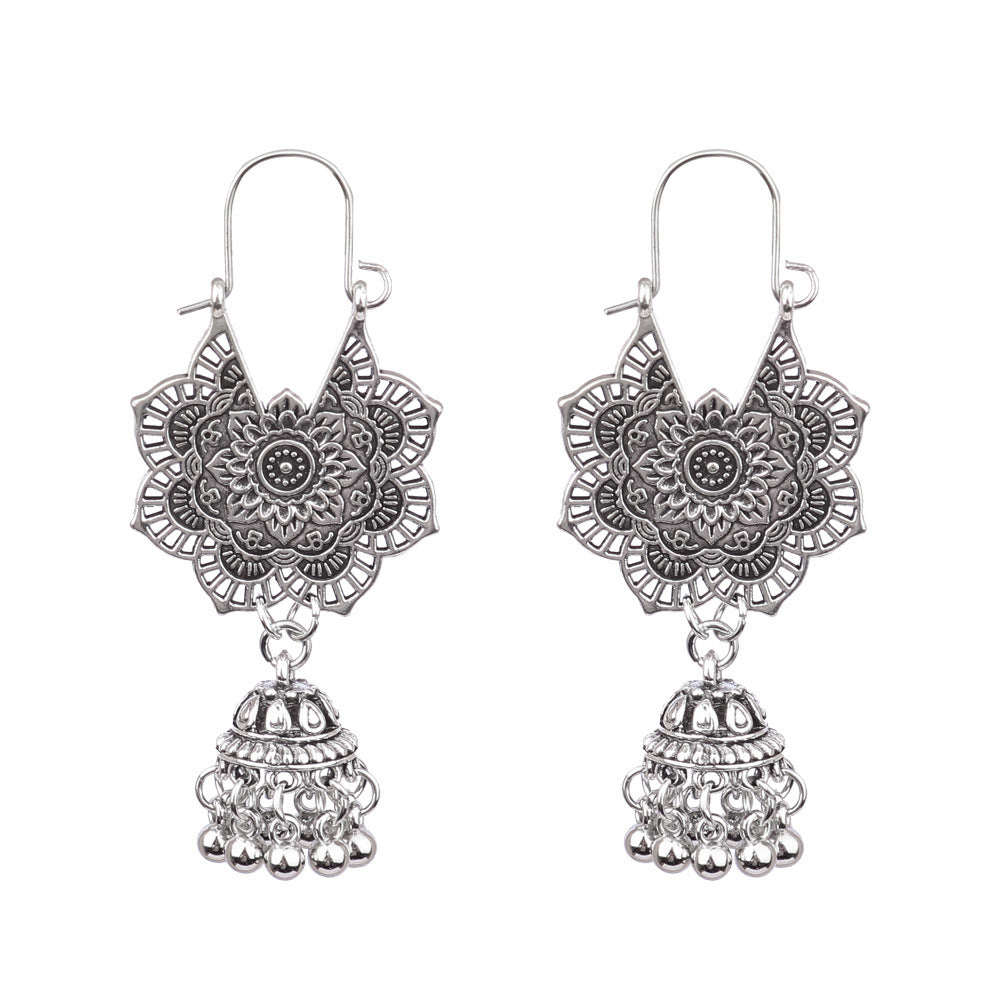 Women's Bohemian Hollow Tassel Rice Bead Earrings