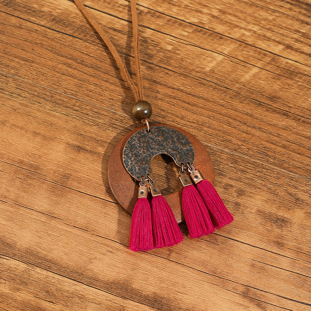 Women's Bohemian Handmade Braided Tassel Necklace