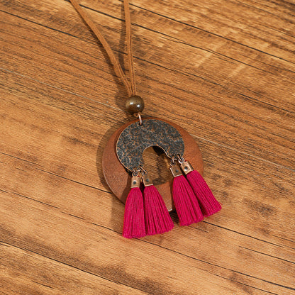 Women's Bohemian Handmade Braided Tassel Necklace