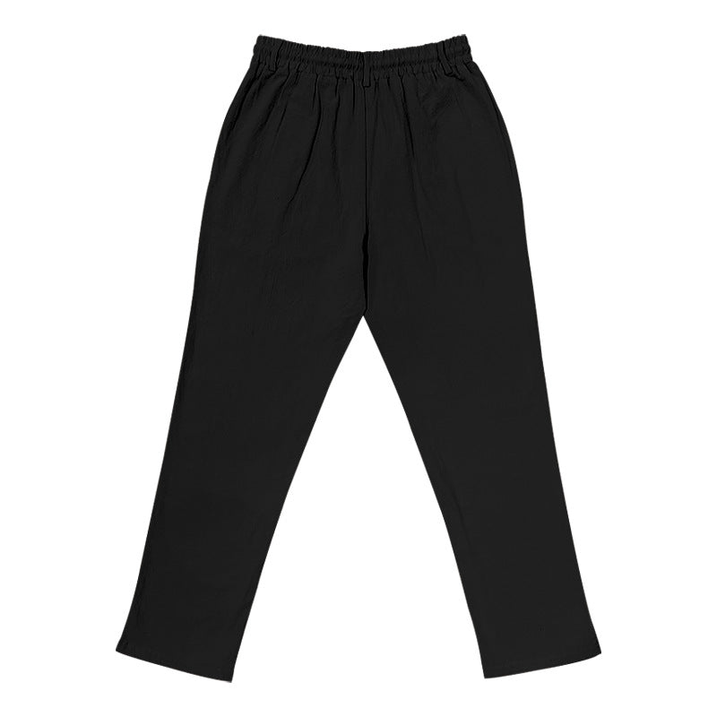 Men's Linen Business Casual Straight Pants Trousers