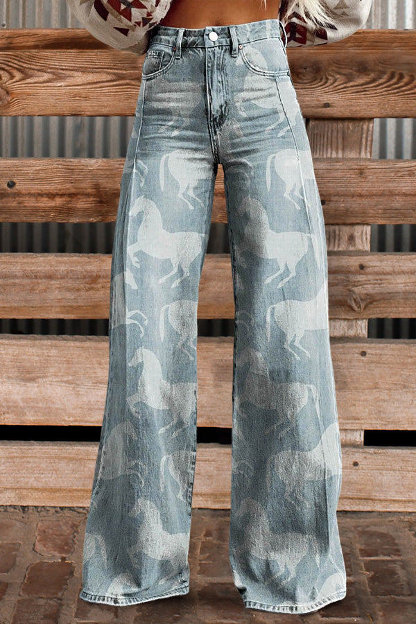 Western Print Jeans