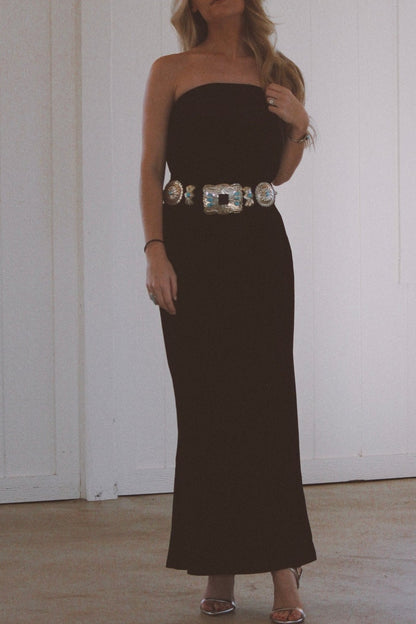 Black Velvet Maxi Dress