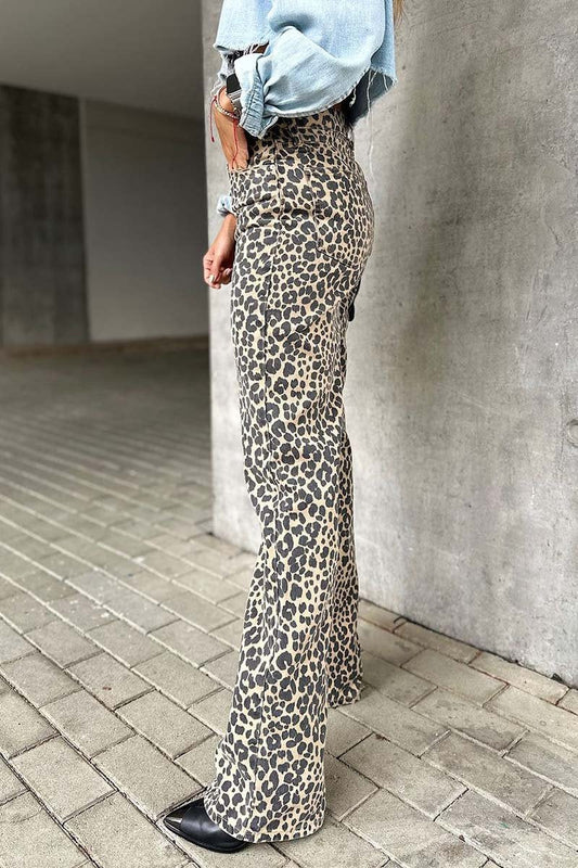 Women's Fashionable Leopard Print Straight Pants