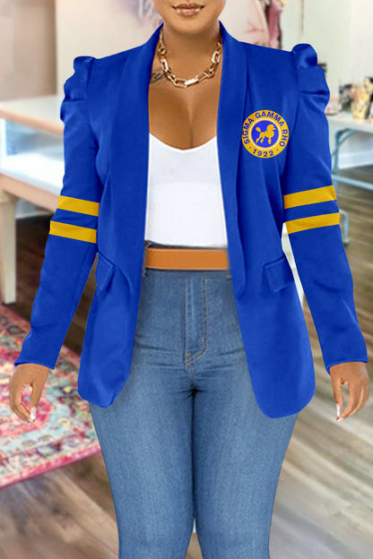 Sigma Gamma Rho Sorority Print Puff Sleeve Blazer