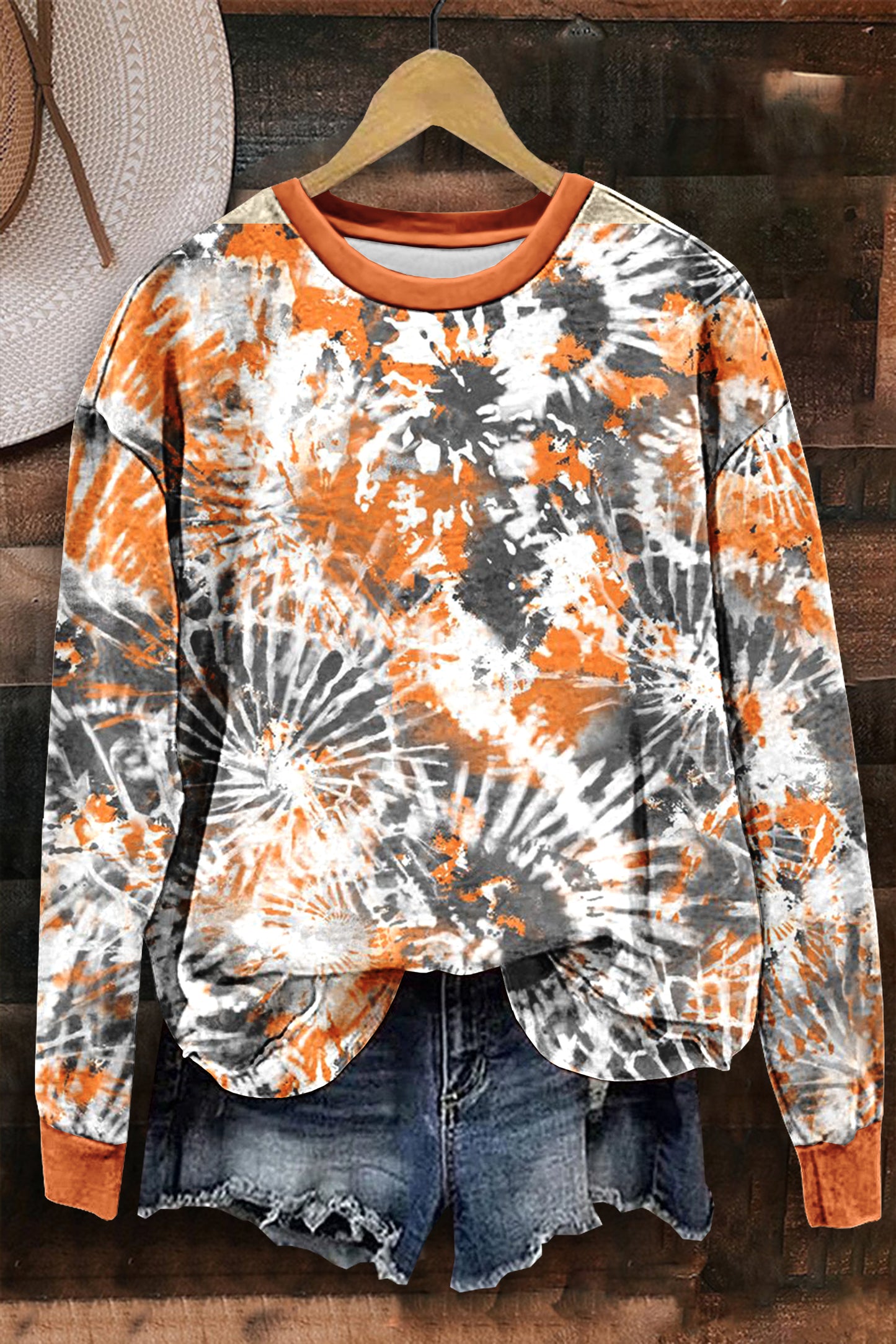 Halloween Tie Dye Print Sweatshirt