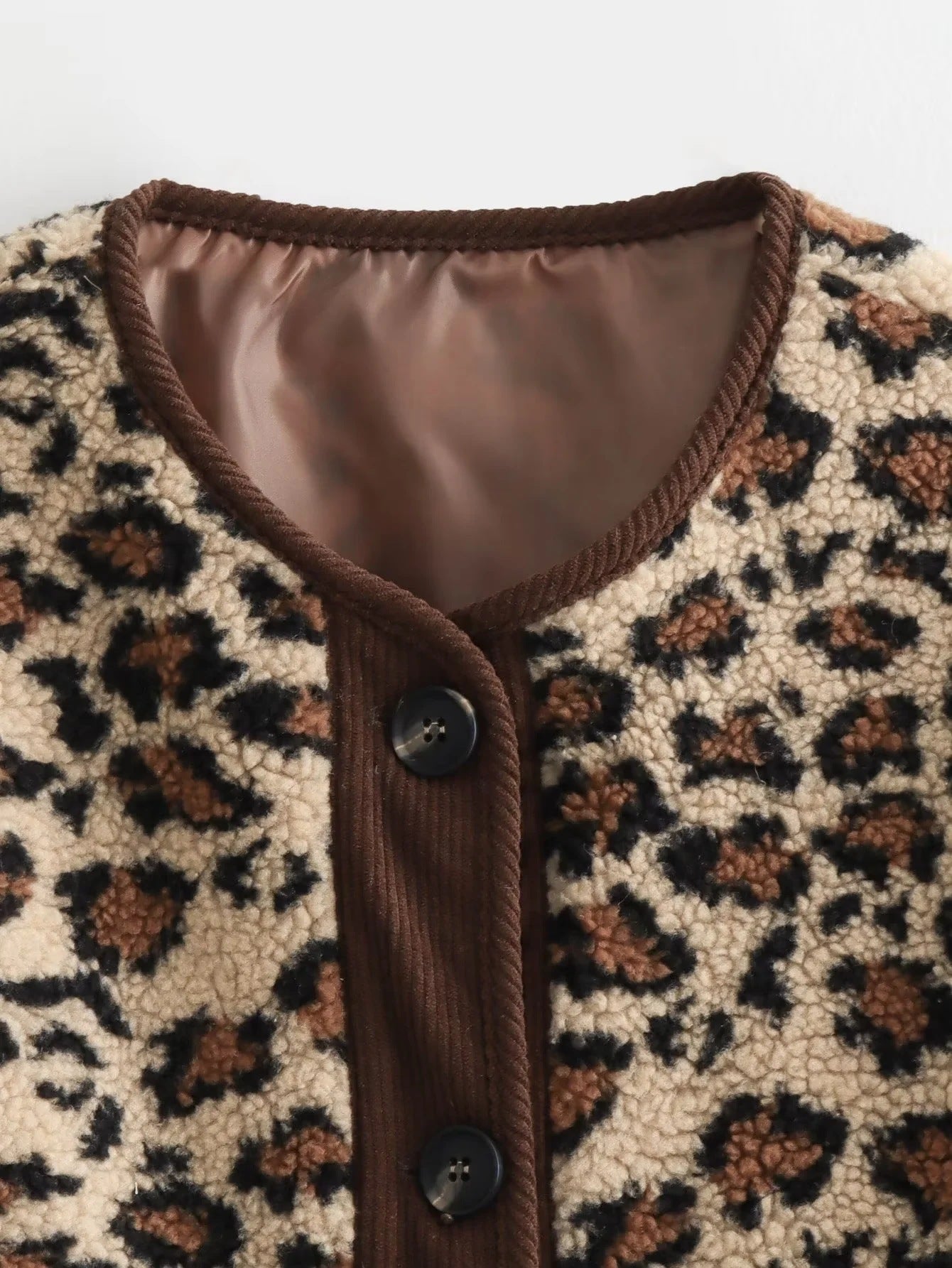 Women's Leopard Print Loose Lambswool Coat