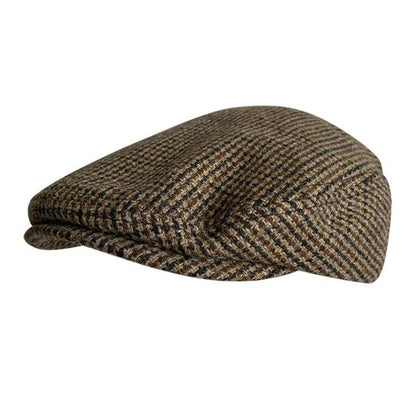 THE PEAKED Marl Flat Hat Taran-Harris Tweed