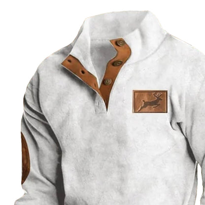 Men's Colorblock Elk Casual Sweatshirt