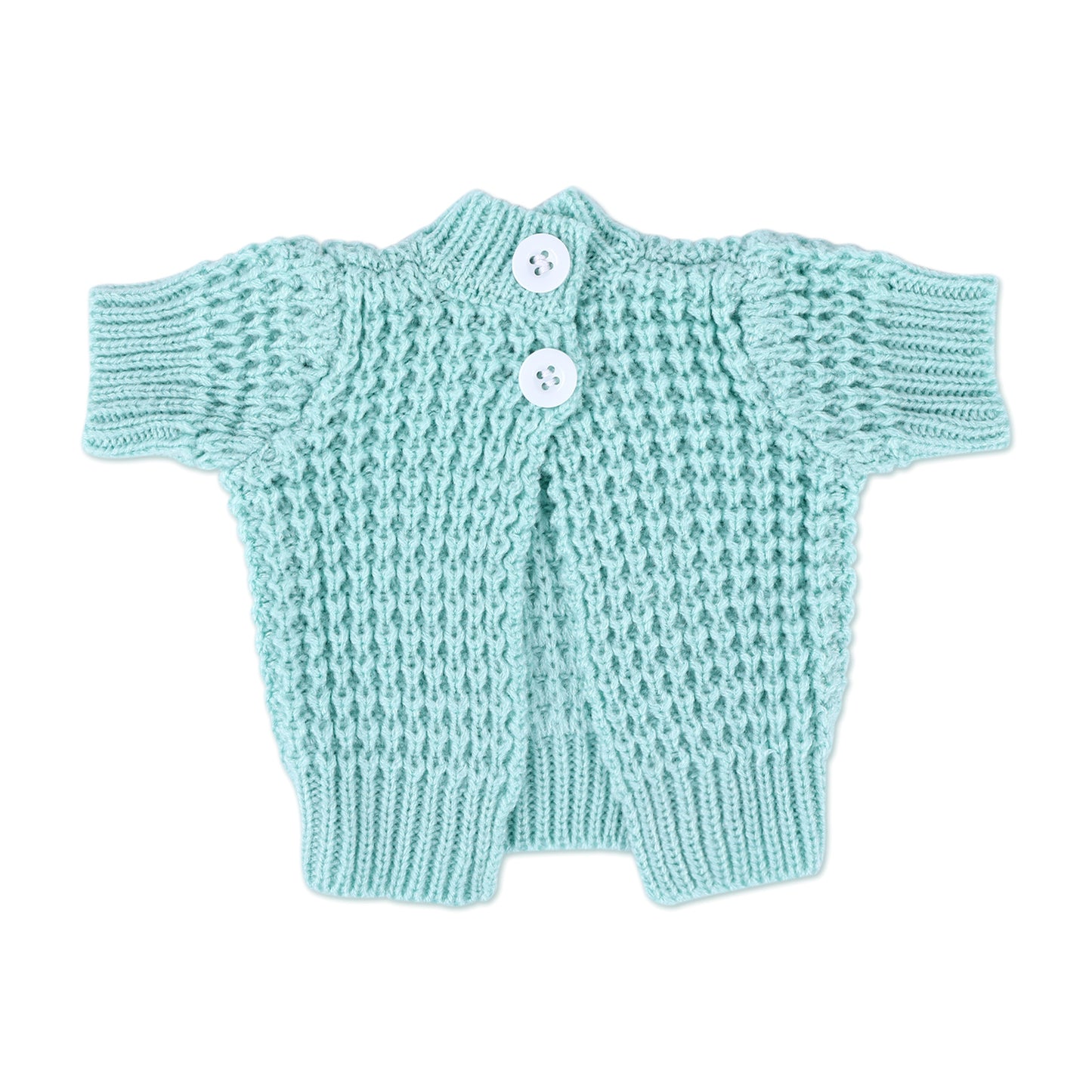 For 16" Full Body Silicone Baby Doll Green Knitted Suit Clothing 3-Pieces Set Accessories