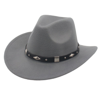 Men's Vintage Western Cowboy Hat Knight Woolen British Felt Hat