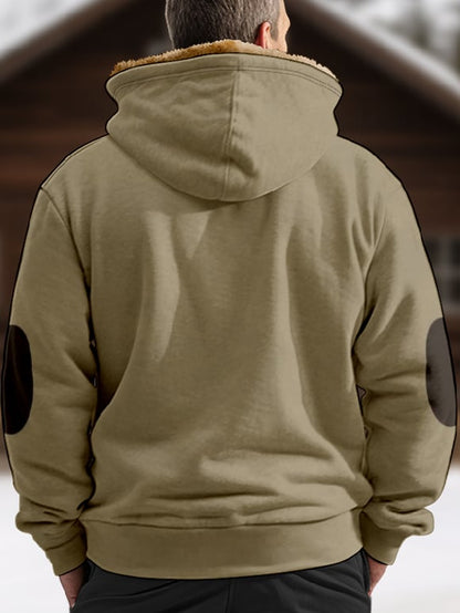 Men'S Retro Casual Long Sleeve Hooded Cotton Coat