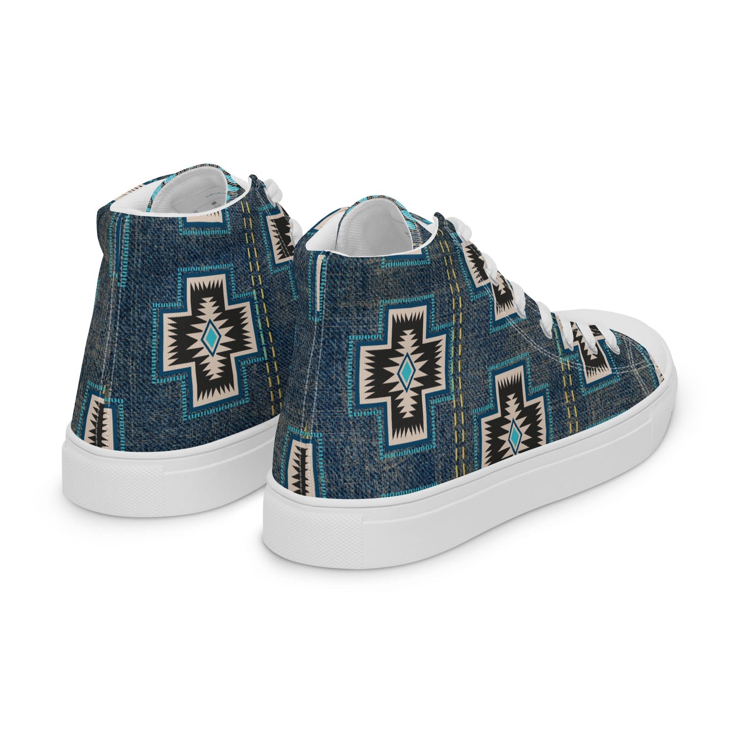 Aztec Cross Women__ high top canvas shoes