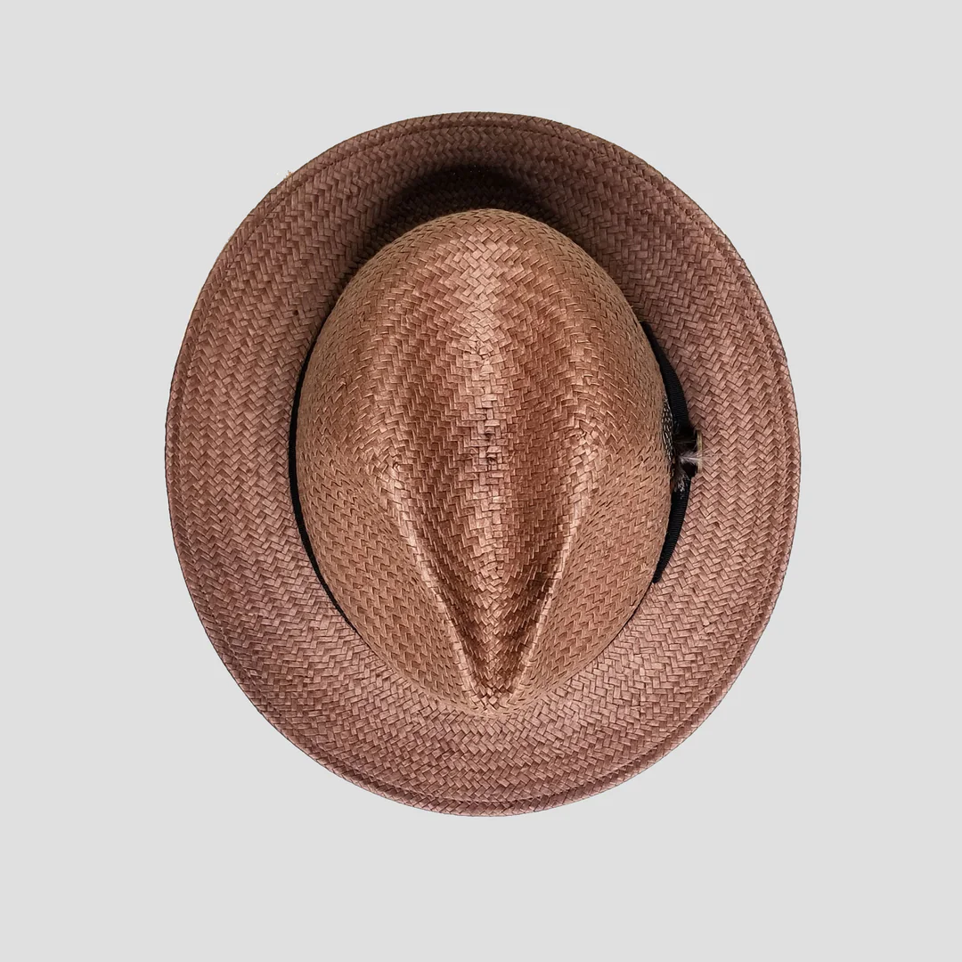 Straw Trilby Fedora Hat – Coffee