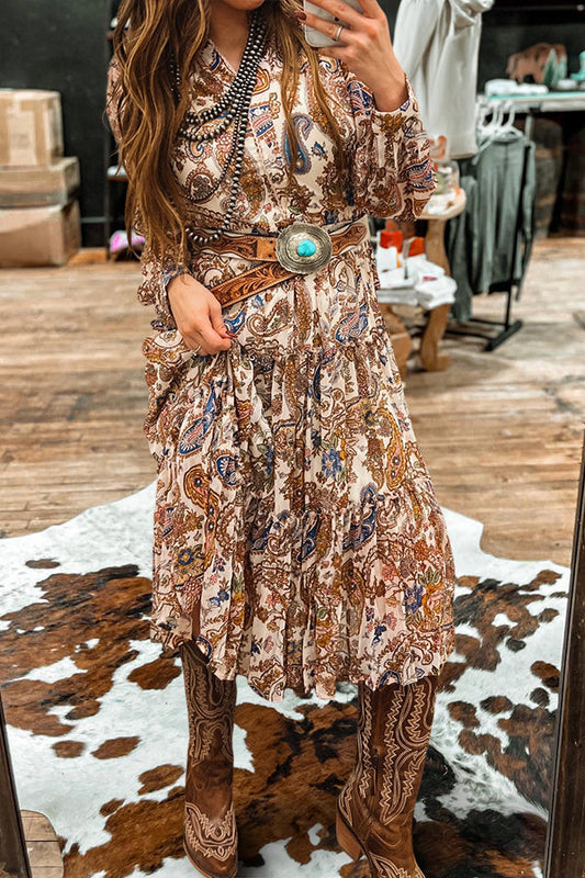 Retro Western Paisley Dress