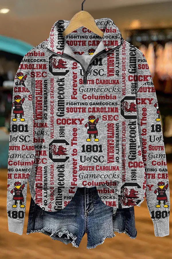 Unique Gameday Carolina Gamecocks Print Sweatshirt