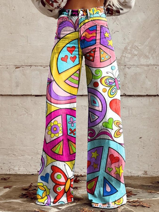 Women's Retro Hippie Wide Leg Pants