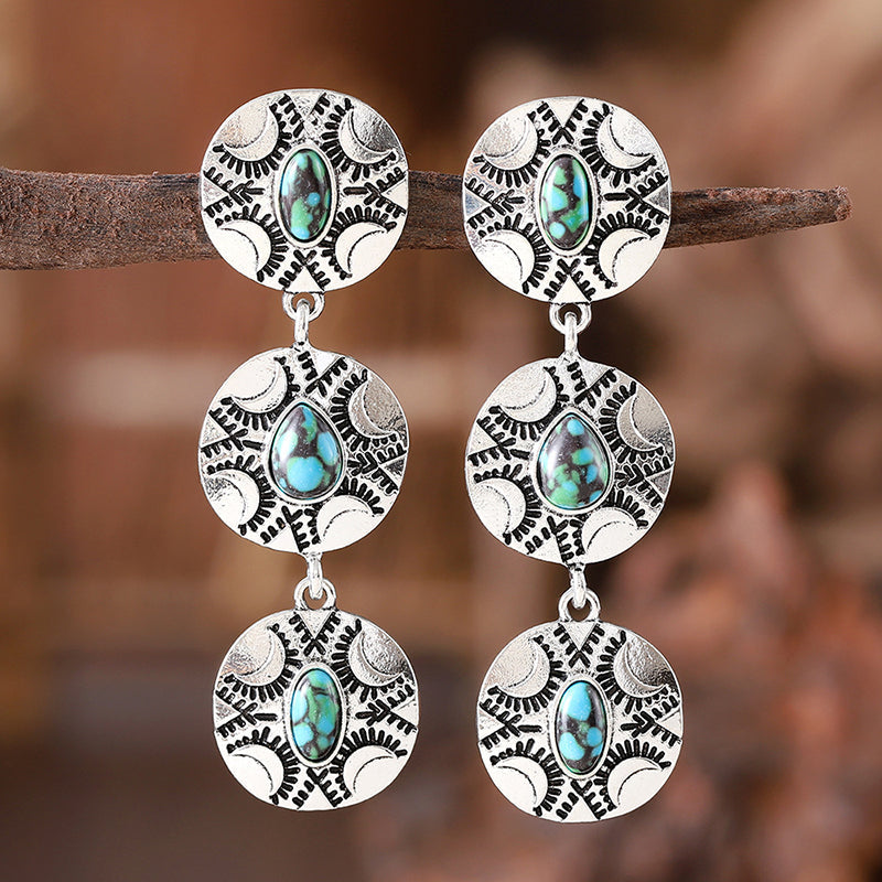 Vintage Ethnic Turquoise Earrings