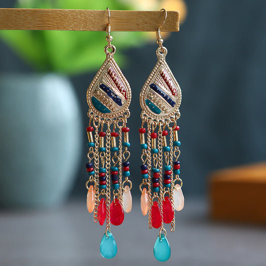 Bohemian Holiday Beaded Earrings