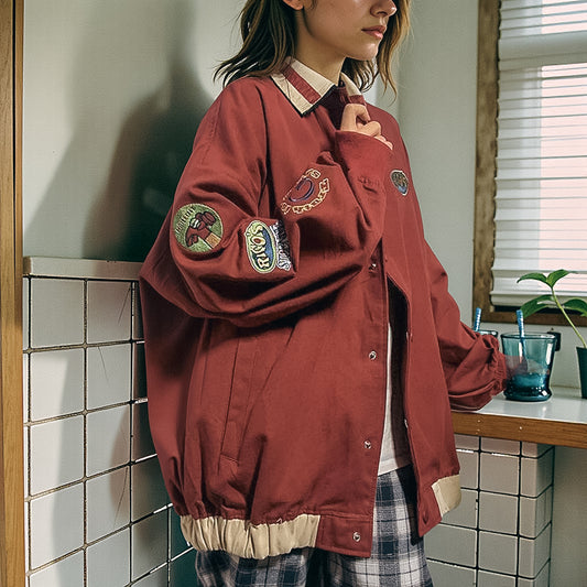 Retro Loose Versatile Baseball Jacket