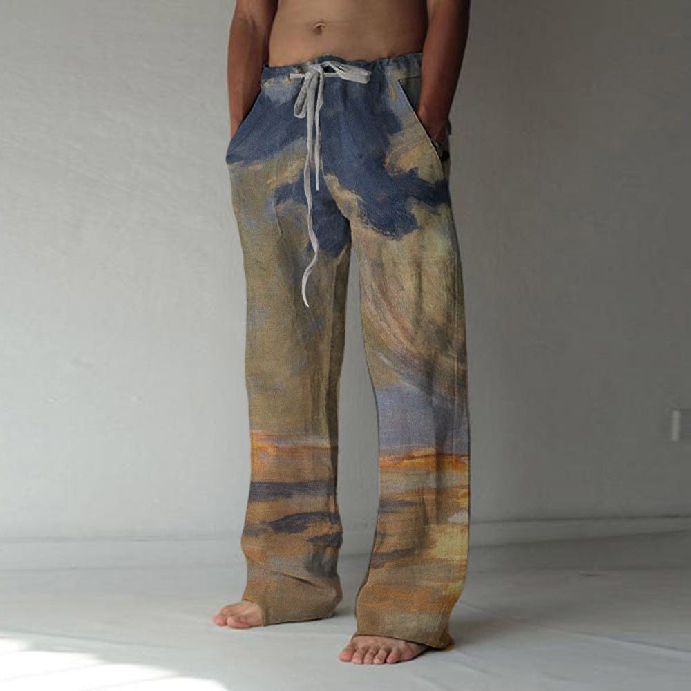 Loosen Ombre Cotton Blends Pants