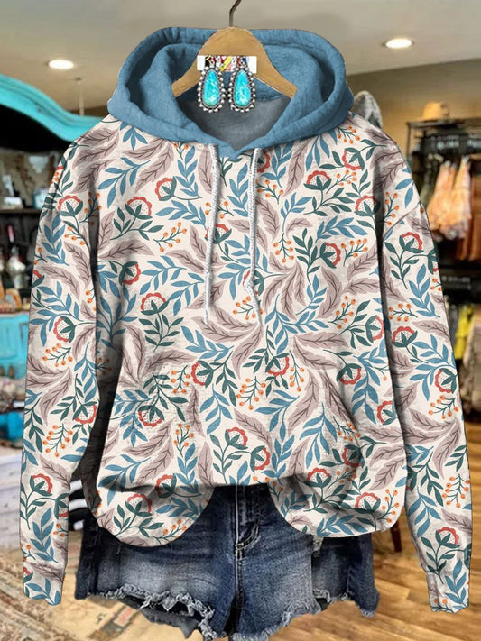 Vintage Floral Art Print Casual Hoodie Sweatshirt