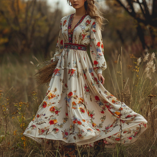 Pastoral Style Floral Dress