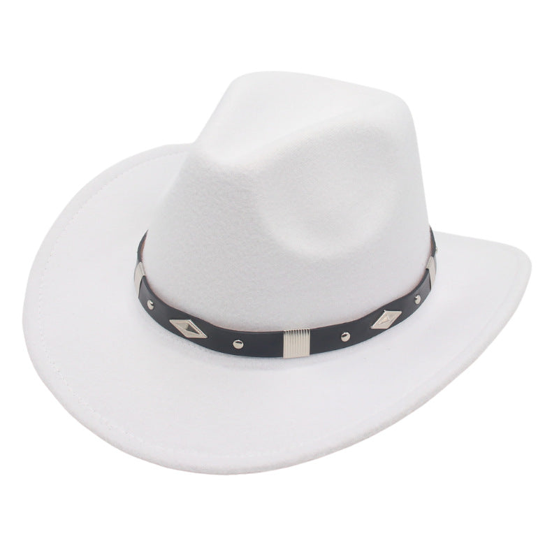 Men's Vintage Western Cowboy Hat Knight Woolen British Felt Hat